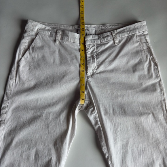 FRANK & EILEEN Wicklow Italian Chino Cotton White Pants Twill Minimalist Size 12 - Picture 8 of 14